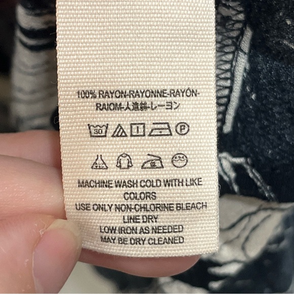 Free People Black Print Drift Away Tunic Mini Dress Sz Small Cold Shoulder Flowy - Picture 12 of 13